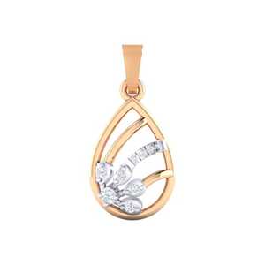 925 Sterling Silver Gold Plated Teardrop Floral Pendant Necklace Lab Grown Diamond Open <b>Frame</b> Design Luxury IGI Certified Fine - Product Image 5