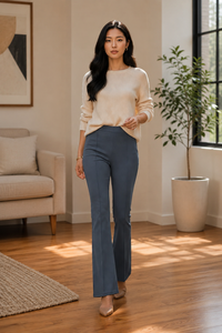 Wholesale Casual Pants Fashion Women Girls Spring Summer <b>Trouser</b> Fitted Long <b>Trouser</b> <b>Elastic</b> <b>Waist</b> Solid Color Pant - Product Image 3