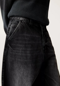 Pantalones Vaqueros Anchos de Mezclilla para Hombre, Estilo Casual Otoñal, Estilo Coreano Retro, Técnica Lavada, Cintura Media - Product Image 5