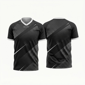 Maillot de football pour homme à col en V, manches courtes, motif à pois sublimé, 100% polyester, évacuation de l'humidité, coupe athlétique, toutes saisons - Product Image 5