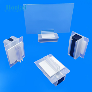 Venta al por mayor de fábrica Supergrip plástico transparente PVC publicidad precio etiqueta signo titular marketing signo titulares con adhesivo inferior - Product Image 2