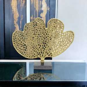 Jaffs Exports JE2085 37cm H X 9.5cm W X 44.5cm L Leaf Sculpture Handmade Metal Art Decor Tabletop Living Room Display Irregular - Product Image 4