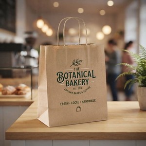 Vietnam <b>Biodegradable</b> Brown Kraft <b>Paper</b> Custom Printed Flexographic Printed Shopping Bags Handle Logo Packaging Best Seller New - Product Image 6