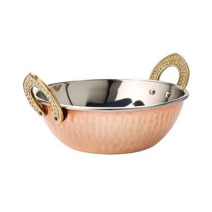 Olla Kadai de Latón Grueso con Asas de Hierro, Wok de Latón Hecho a Mano, Utensilios de Cocina Tradicionales Indios para Decoración del Hogar y Restaurantes - Product Image 2