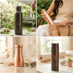 Best Selling Handcrafted Drink Ware Copper Bottles Pure Metal Copper Bottle With High Benefits Available at Wholesale Price - Product Image 5