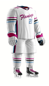 <b>For</b> Vice Flamingo Theme Team <b>Kit</b> Customizable Ice Hockey Jersey 100% Polyester Moisture Wicking Sublimated Print - Product Image 2