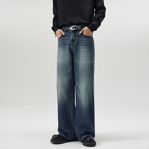 Jeans de Mezclilla para Hombre, Corte Recto, Estilo Casual, Talle Medio, Lavado a la Piedra, Color Sólido, con Bolsillos, para Otoño - Product Image 5