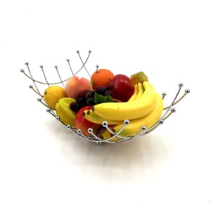 Cesta de Frutas Metálica Hecha a Mano en India a Bajo Precio, para Uso en Cocinas Domésticas, para Almacenar Frutas y Verduras Frescas - Product Image 1