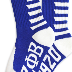 Zeta Phi Beta Crew <b>Socks</b> Royal Blue White Greek Letter <b>Socks</b> 1920 Sorority Apparel Comfortable Knit Everyday Wear <b>Socks</b> - Product Image 5