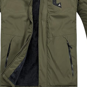 Veste softshell unisexe grande taille imperméable coupe-vent respirante légère doublée de polaire noire avec capuche zippée pour la randonnée hivernale - Product Image 5