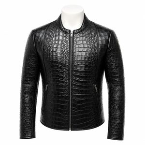Chaqueta de Cuero Vacuno Marrón para Hombre, Acolchada, con Capucha, Cierre de Cremallera, Cuello Alto, Resistente al Viento, Transpirable, para Invierno - Product Image 3