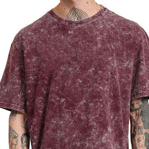Camisetas de algodón 100% con hombros caídos al por mayor, camiseta de algodón 100% de alto gramaje con lavado ácido, camiseta de algodón 100% estilo streetwear con lavado ácido para hombre - Product Image 6