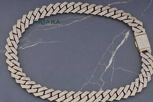 S925 <b>Silver</b> 14k Gold Rhodium <b>Chain</b> Necklace Brilliant Cut Lab Grown Diamond Prong Setting Unisex Luxury Wedding Everyday Wear - Product Image 2