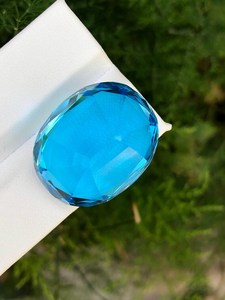 พลอยบลูโทแพซธรรมชาติทรงรี รับรองโดย IGI  หินหลวมสีอ่อนจาก Zubeda Gems Rajasthan สำหรับทำเครื่องประดับ ขายส่ง - Product Image 2