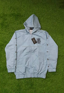 ชุดวอร์มสองชิ้นสำหรับผู้ชายชุดกันลมซิปผ้าไนลอนผ้าซาตินมีโลโก้ออกแบบได้ตามต้องการสำหรับฤดูร้อน - Product Image 2