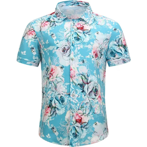 Chemises à boutons Aloha pour hommes, manches courtes, fleurs tropicales, vacances d'été, chemises de plage, chemise hawaïenne florale pour hommes - Product Image 1