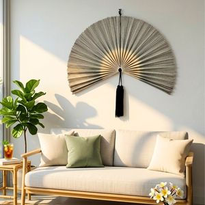 Ventilateur mural en bambou grand format, best-seller, pour salon, tête de lit de chambre et aménagement intérieur de complexe hôtelier - Product Image 1