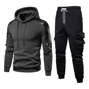 Fashionable <b>Hoodie</b> Athletic Fleece Pullover Sweat Suit Jogging Suit Innovative <b>Zippered</b> Casual Hooded Men's Sports Tracksuits - Product Image 4