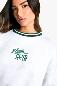 Sudadera Blanca de Cuello Redondo para Mujer, Estilo Informal, Manga Larga, Tejida, para Otoño, de la Marca Health Club Retreat - Product Image 3