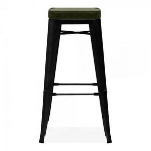 Taburete de Bar de metal estilo violonchelo de Mejor Diseño de venta directa de fábrica con taburete de Bar de asiento de cuero genuino - Product Image 4