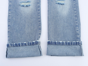 Vaqueros anchos de mezclilla para hombre, lavado oscuro, corte holgado, cintura alta, estilo casual urbano, algodón tejido para otoño - Product Image 1