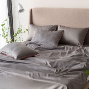 Parure de lit en coton satiné 300TC, 4 pièces, drap-housse élastique, housse de couette, taies d'oreiller, fabrication OEM ODM sous marque privée - Product Image 6