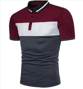 Chemises polo pour hommes en patchwork, à séchage rapide, en coton, à motif uni, design personnalisé, vêtements décontractés - Product Image 1