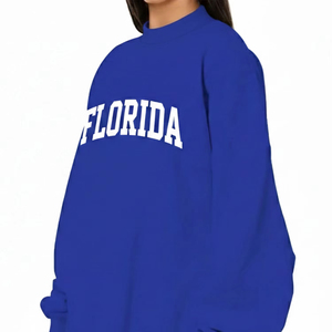 OEM ODM Service Custom Puff Printed Plain Crew Neck Polyester/Cotton Waterproof Oversized Women Fleece Bubble <b>Long</b> <b>Sweatshirt</b> - Product Image 1