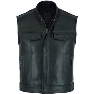 Chaleco de Cuero PU para Hombre, Más Vendido, en Diferentes Estilos, Color Sólido - Product Image 4