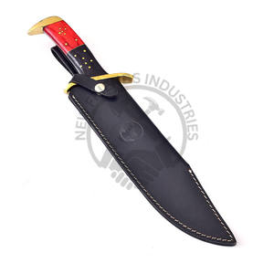 มีดโบวี่เหล็กดามัสกัสแบบปรับแต่งได้รุ่นใหม่ ด้ามไม้ คมกริบ เหมาะสำหรับตั้งแคมป์ เอาตัวรอด และล่าสัตว์กลางแจ้ง - Product Image 6