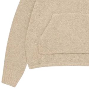 Sudadera con Capucha de Punto Bouclé para Hombre, Sudadera con Capucha Elegante y Cómoda con Bolsillo Delantero, Sudadera de Punto Premium en Color Piedra - Product Image 3