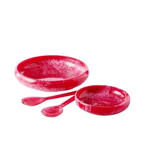 Handmade Eco-Friendly Colorful Resin Salad <b>Tools</b> Durable Dishwasher Safe Spoon Fork Set for Restaurants Hotels Catering Parties - Product Image 2