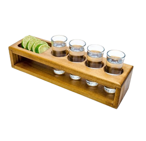 Portavasos de Madera para Té y Tazas, Utensilios de Cocina, Portavasos de Vidrio Marrón Oscuro para Bodas y Eventos - Product Image 1