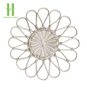 Hot Trend Natural Rattan Charger Plates Handwoven Wedding <b>Table</b> Decoration Wicker Scalloped Placemats in Multiple Colors - Product Image 5