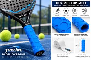 Poignée de tennis antidérapante TOPLINE, ajustement universel, poignée en silicone personnalisée pour raquette de padel, bande antidérapante avec confort optimal - Product Image 5