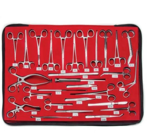 Instruments chirurgicaux vétérinaires réutilisables pour chiens, en acier inoxydable de haute qualité, ensemble d'instruments de chirurgie générale manuels pour cliniques vétérinaires - Product Image 1