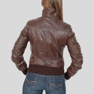 New Arrival Autumn Streetwear Contrast Outerwear Woman Race <b>Car</b> Motorcycle Cropped Biker Leather <b>Jackets</b> for Women OEM - Product Image 2
