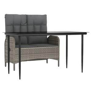 Ensemble de salle à manger de jardin gris et noir - Product Image 2