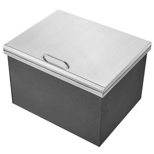 Seau à glace commercial en acier inoxydable de 40 qt, glacière à glace pilée de 20"L x 16"W x 13"H avec couvercle à charnière pour usage en cuisine extérieure - Product Image 3