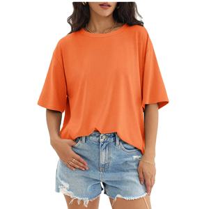 Camisetas de entrenamiento de verano personalizadas para mujer 100% algodón de secado rápido cuello redondo manga corta informal camiseta de gran tamaño - Product Image 1