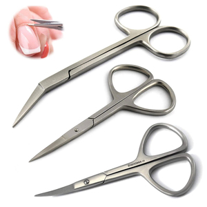 Precision Half Grey Coated Nail Manicure Scissors Stainless Steel Blade Straight Design Right Handed Perfect Manicure Scissors - Product Image 4