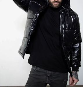 Vestes matelassées à capuche décontractées personnalisées pour hommes/unisexe, de haute qualité, respirantes, à séchage rapide, en polyester/nylon rouge, tendance - Product Image 3