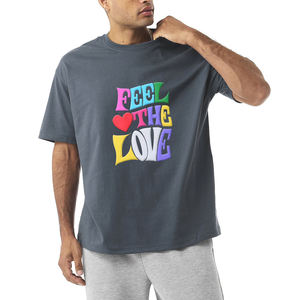 Camisetas de Cuello Redondo para Hombre, 100% Algodón, 300 g/m², con Letras en Relieve, Tallas Grandes, Personalizadas con Impresión en Relieve - Product Image 1