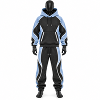 Ensemble de survêtement AMSEC INDUSTRY à capuche imprimé avec strass, longueur intégrale, 100 % coton, sweat-shirt et pantalon de survêtement oversize, streetwear