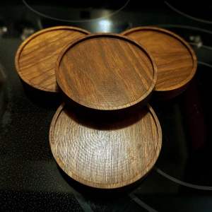 Wooden <b>Polished</b> Tea Coaster Brass Inlay Work Elegant Cup Coasters Hand Crafted Wooden coaster - Product Image 2