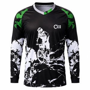 Maillot de course moto personnalisé à manches longues imprimé par sublimation, chemise de motocross MX à séchage rapide et respirante - Product Image 1