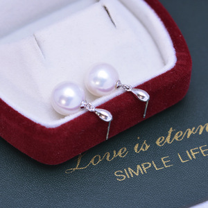 Boucles d'oreilles pendantes en perles d'eau douce Edison pour femmes, 11-12 mm, rondes, forte luminosité, design de niche avec argent S925 - Product Image 2