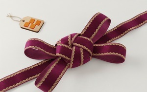 Ribete Decorativo de 38 mm, Color Granate, Mezcla de Nailon/Poliéster, Bordado con Patrón Geométrico, Resistente al Encogimiento, para Prendas y Manualidades - Product Image 3