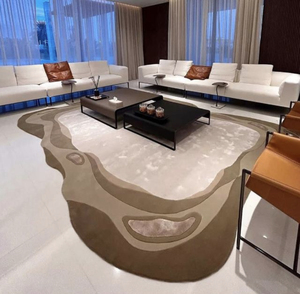 Alfombra Moderna Hecha a Mano con Diseño Geométrico Rojo, Alfombra de Lana con Acabado Suave para Sala de Estar, Decoración Elegante para el Hogar - Product Image 6