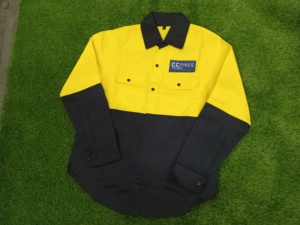 Chemises de travail haute visibilité unisexes 100% coton certifiées Oeko-Tex, logo personnalisé, réfléchissantes, de sécurité - Product Image 3